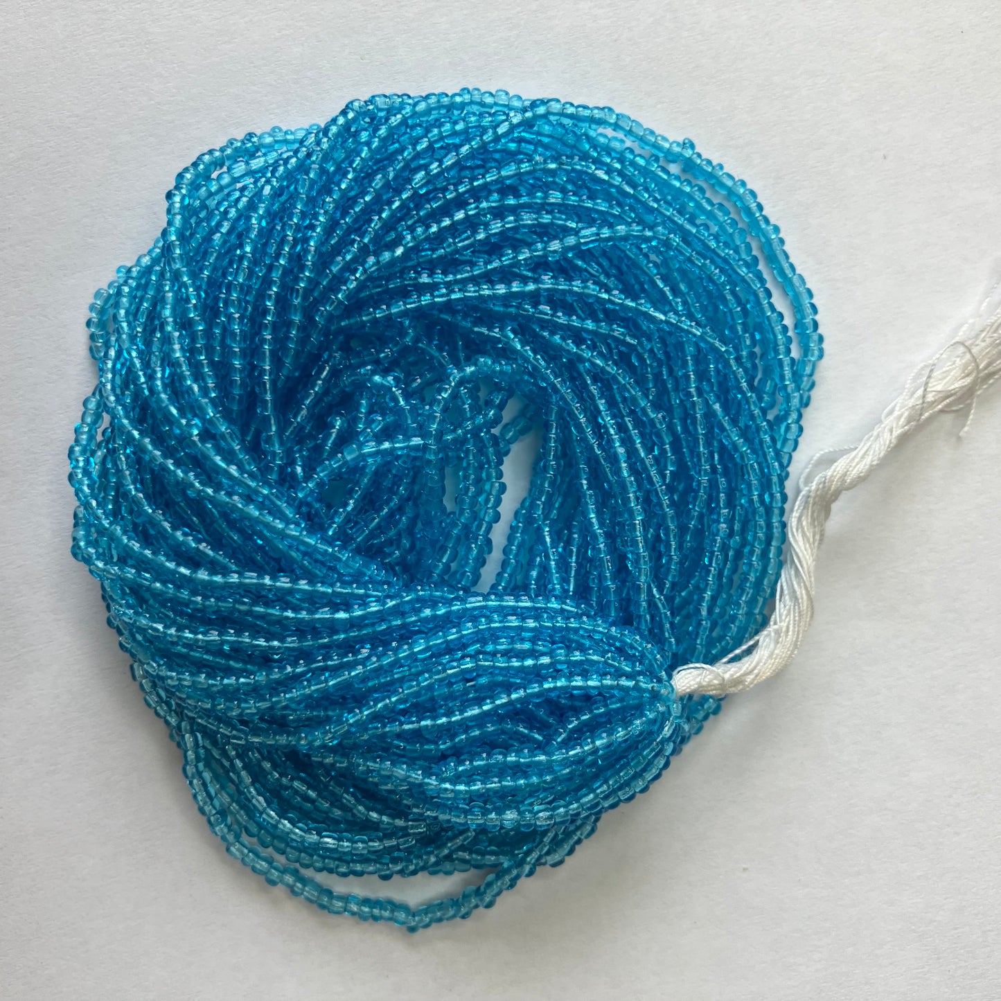 11/0 Transparent Sky Blue Seed Beads – Hank