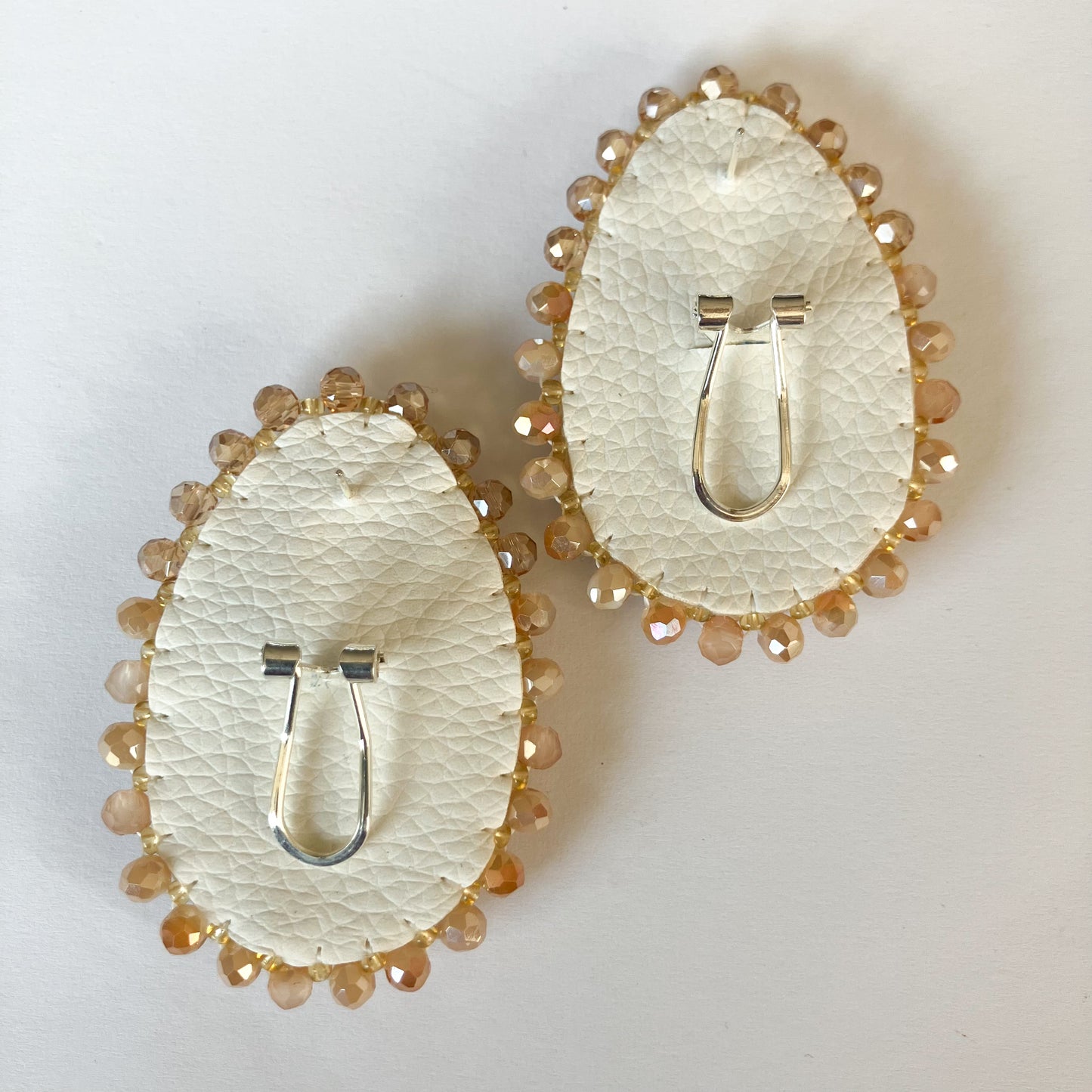 Rainbow Fluorite Cabochon Beaded Earrings