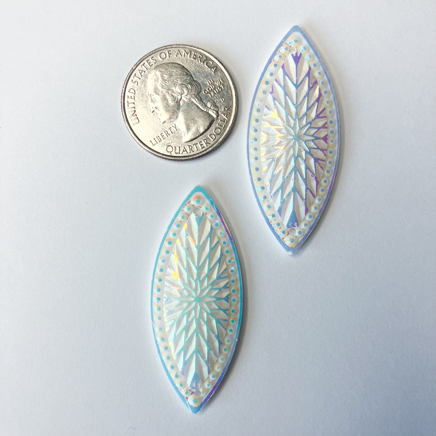 White Starburst Horse Eye Resin Cabochons – Set of 6