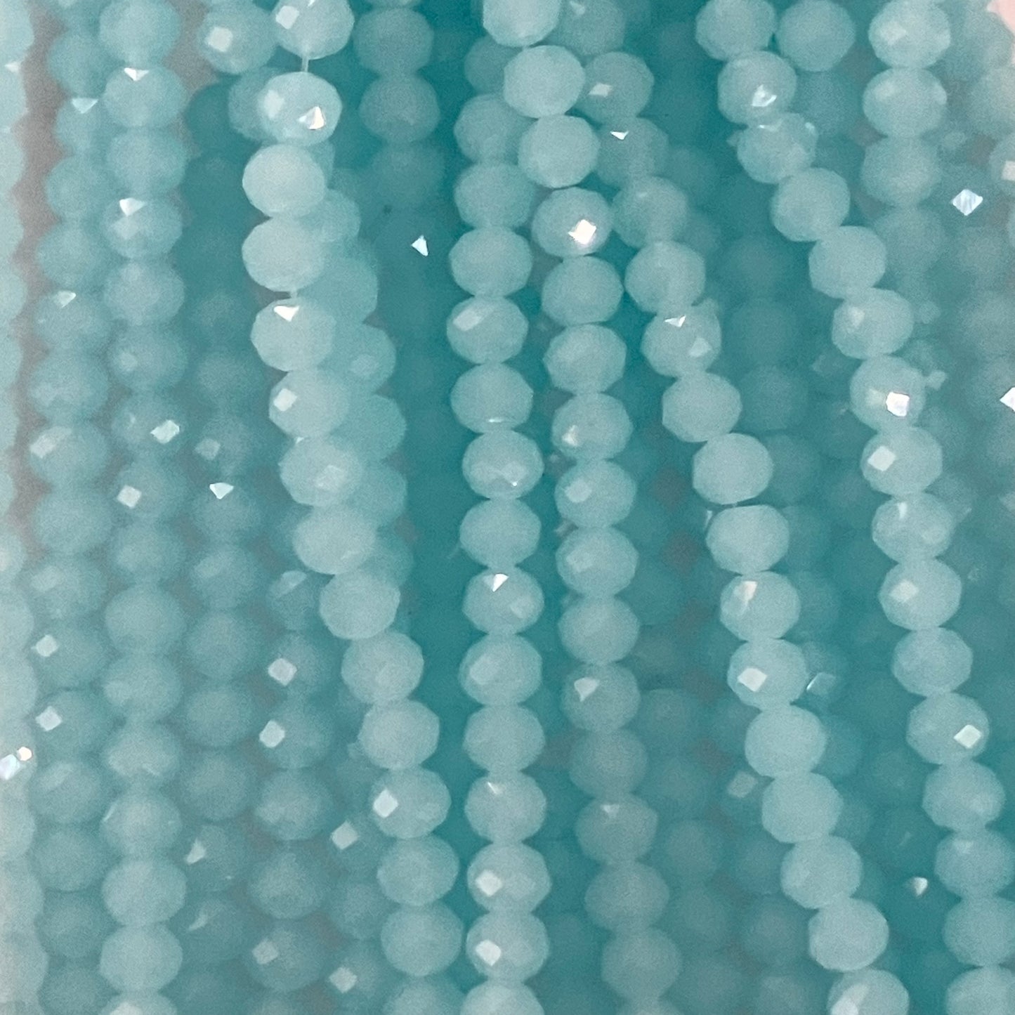 6mm Frosted Light Blue Crystal Beads (1 Strand, ~80 Beads)