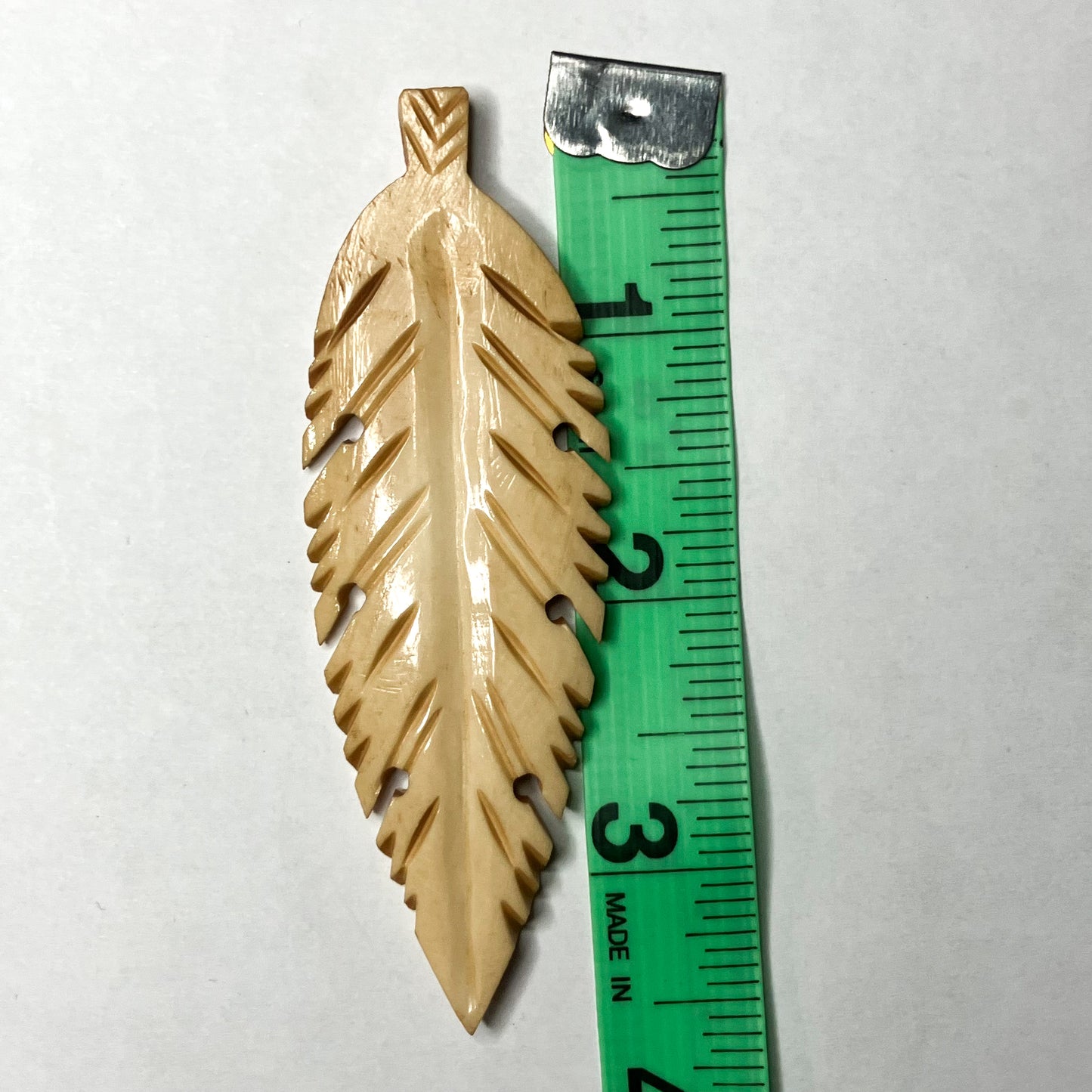 3" Bone Leaf Pendant
