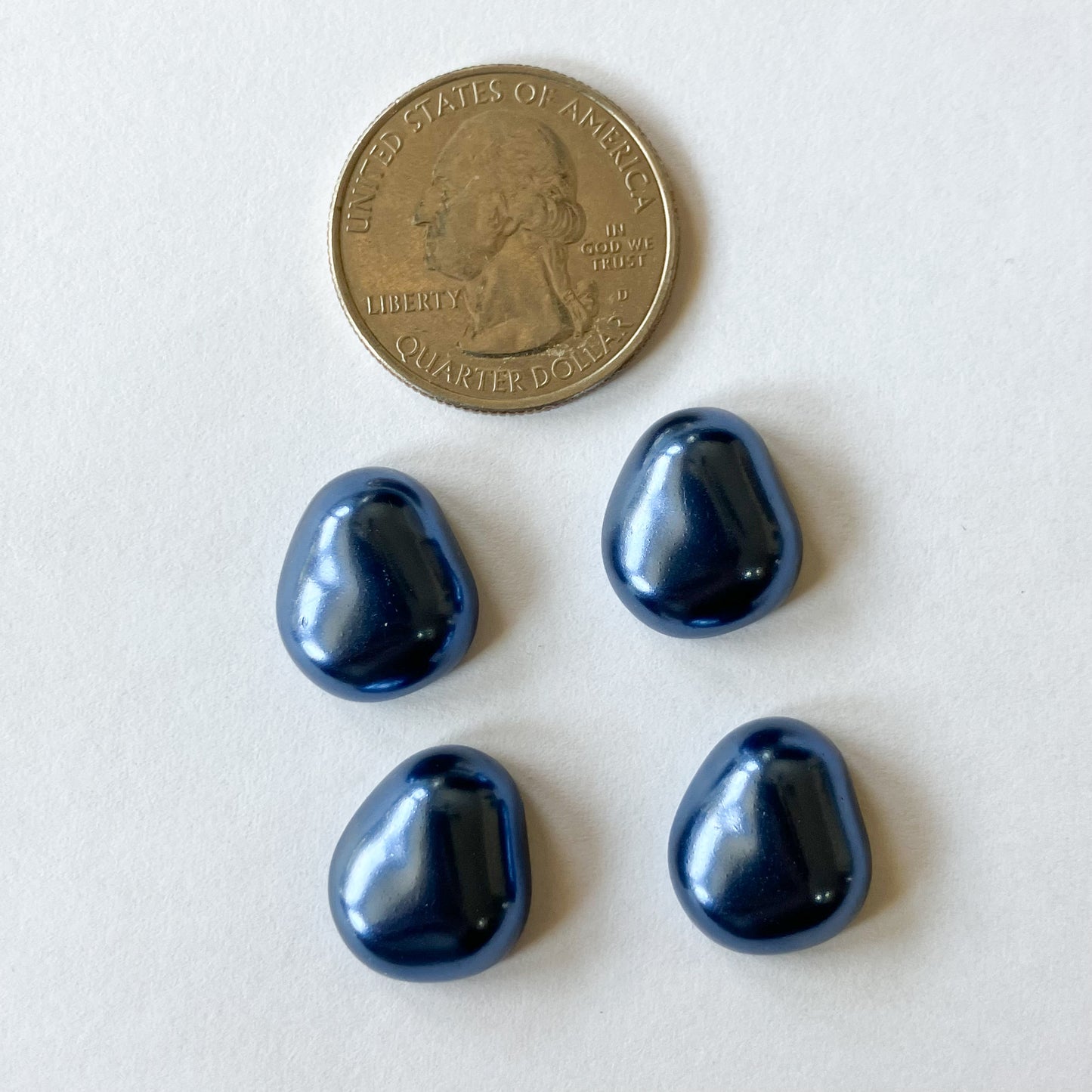 Pearl Navy Potato Cabochon Set – 16x14mm (2 Pieces)