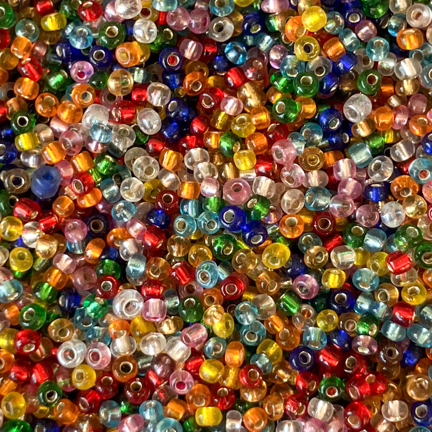 11/0 Silver-Lined Mixed Color Seed Beads β 50g & 30g Packs