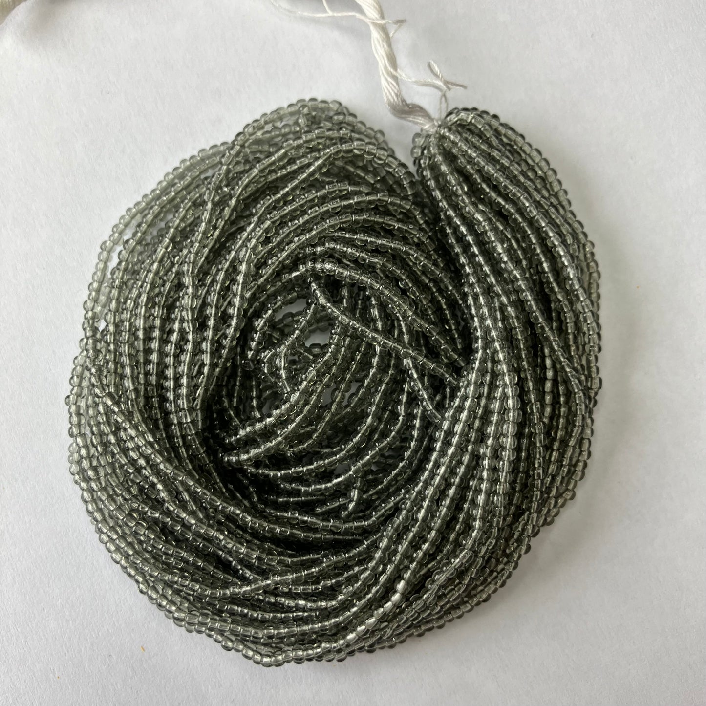 11/0 Transparent Gray Seed Beads – Hank