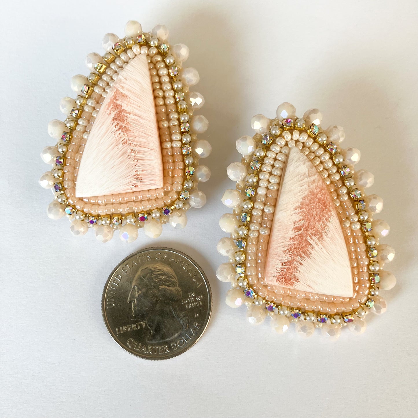 Pink Scolecite Cabochon Earrings