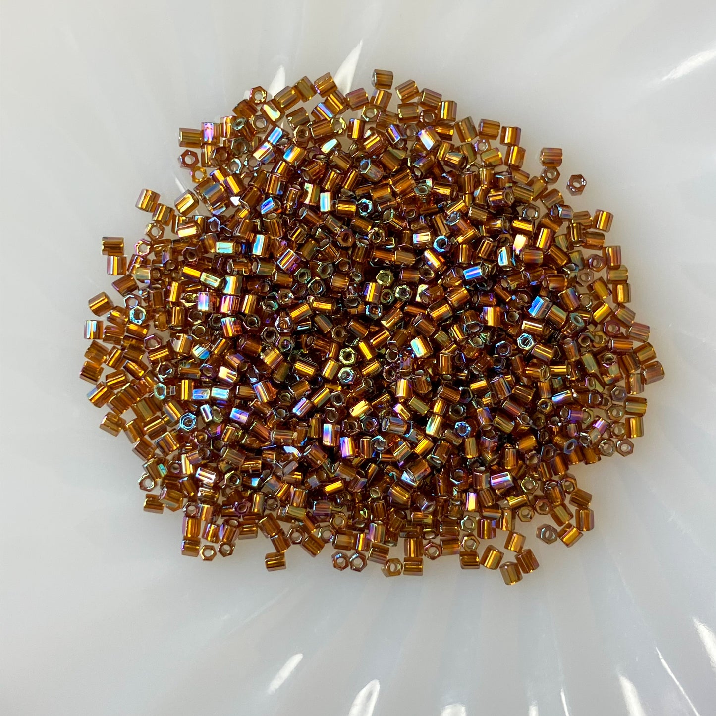 8/0 Hex Cut Seed Beads – Amber (6" Tube)
