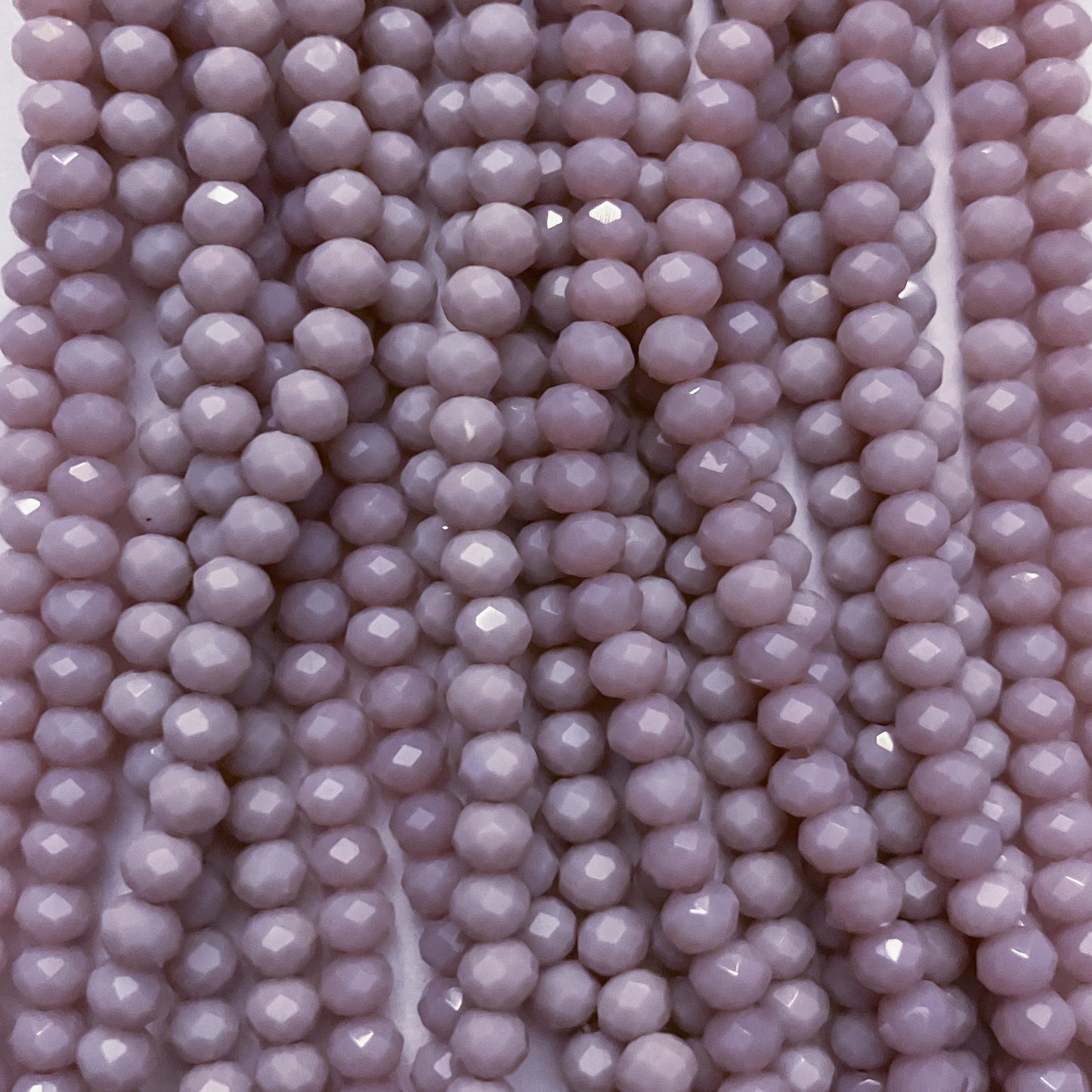 4mm Opaque Lavender Crystal Beads (1 Strand, ~125 Beads)