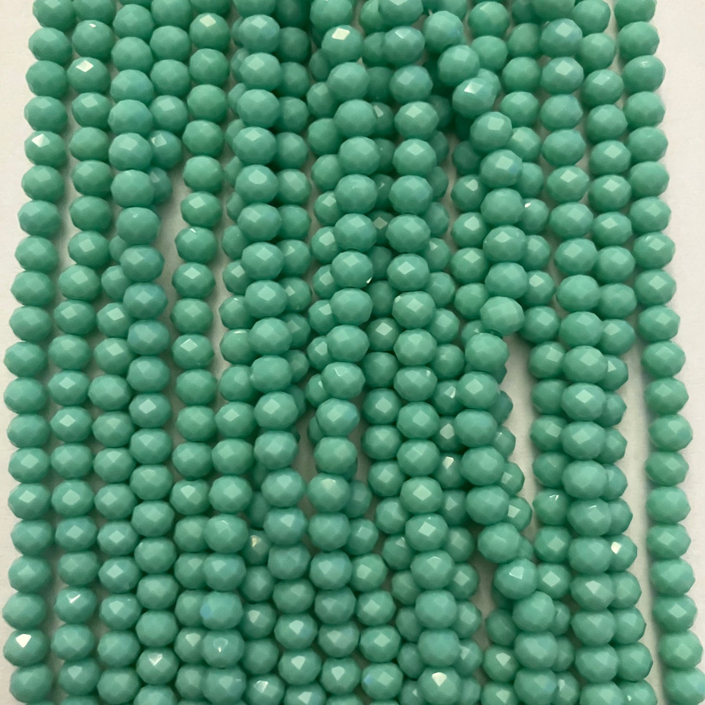 4mm Opaque Turquoise Crystal Beads (1 Strand, ~125 Beads)