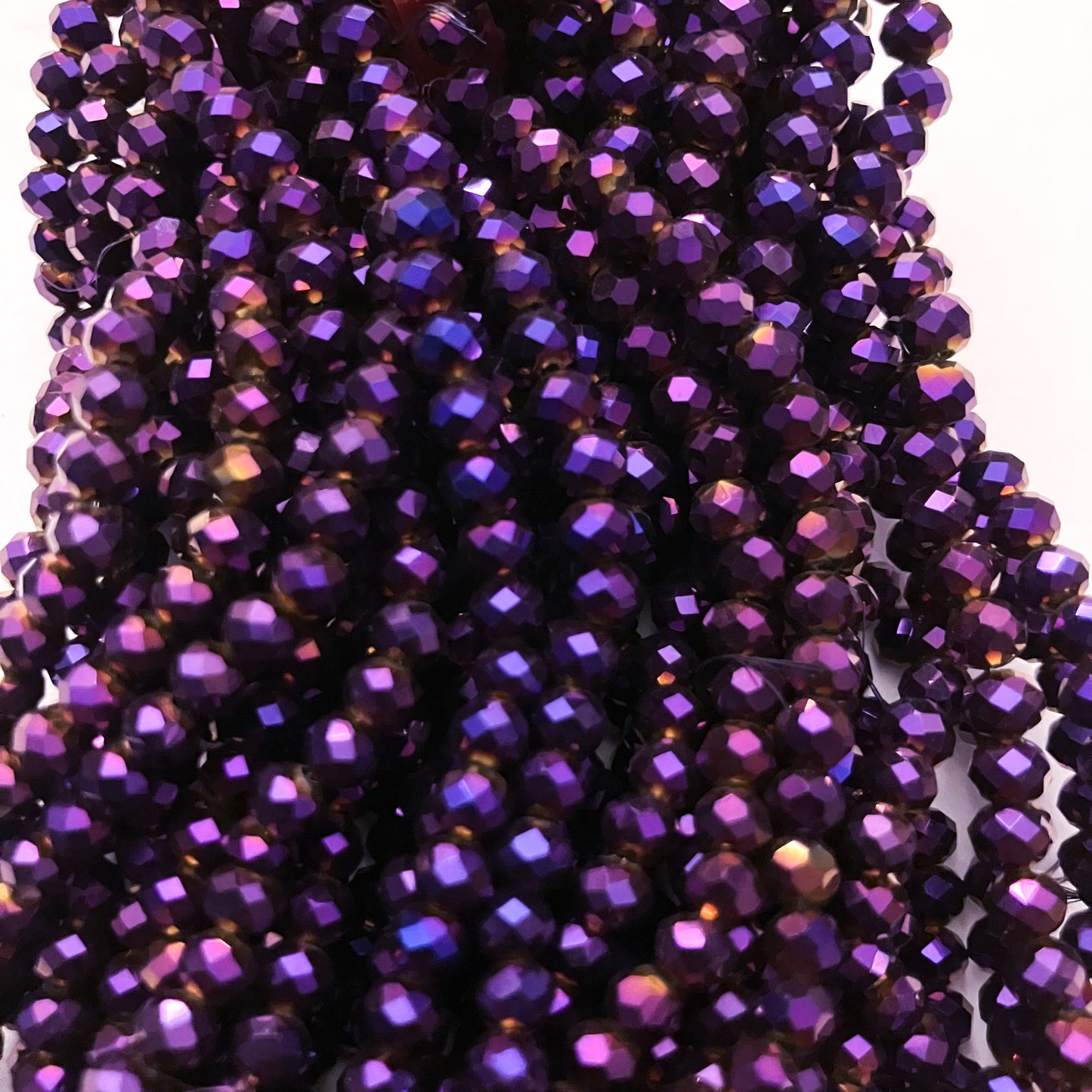 4mm Metallic Purple Crystal Beads (1 Strand, ~125 Beads)