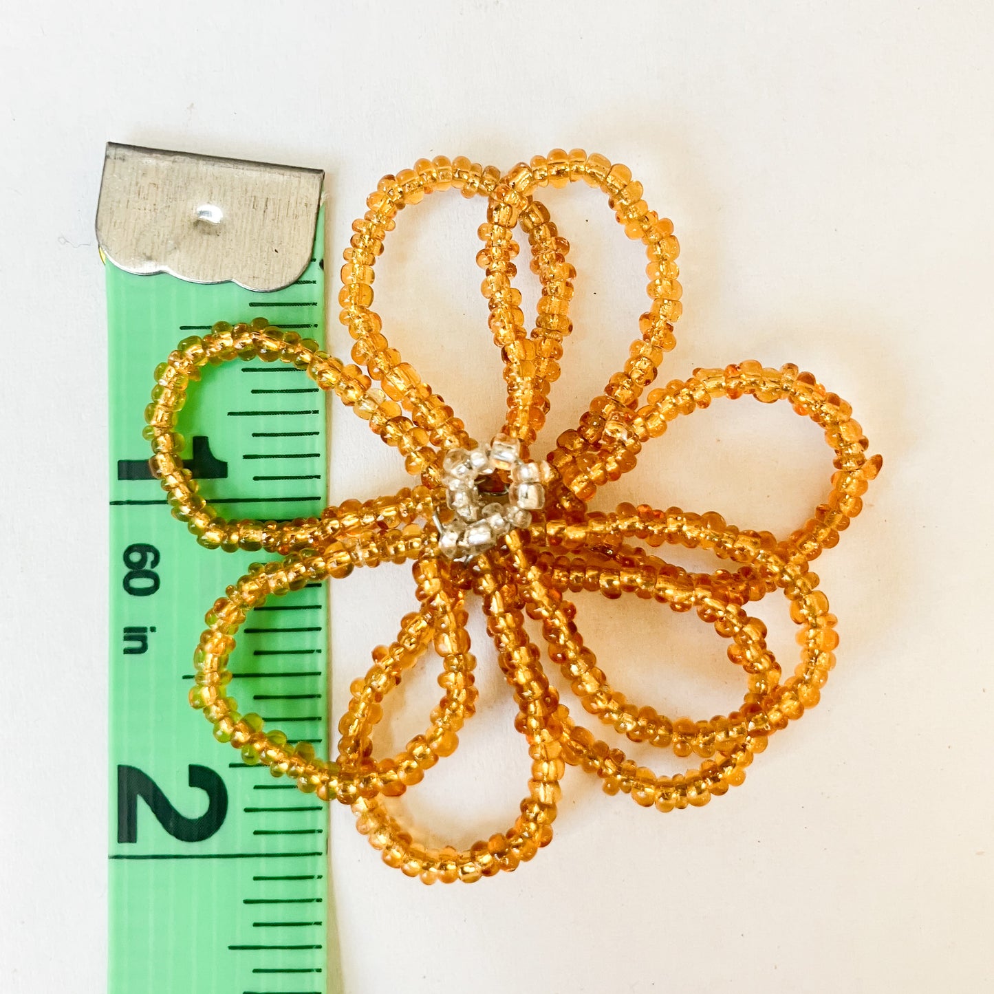 Set of 6 Handmade Beaded Wire Flowers – Approx. 2" Each