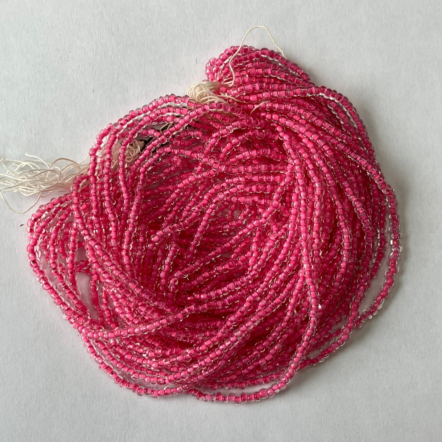 11/0 Pink Color-Lined Seed Beads – Hank