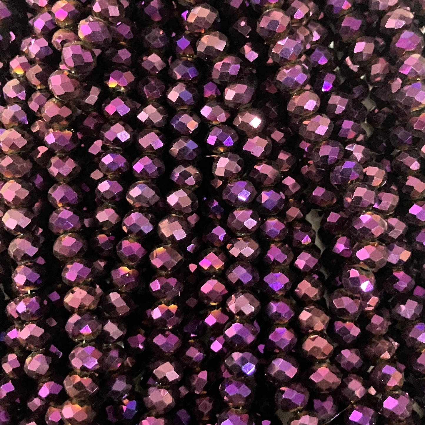 6mm Metallic Purple Crystal Beads (1 Strand, ~80 Beads)