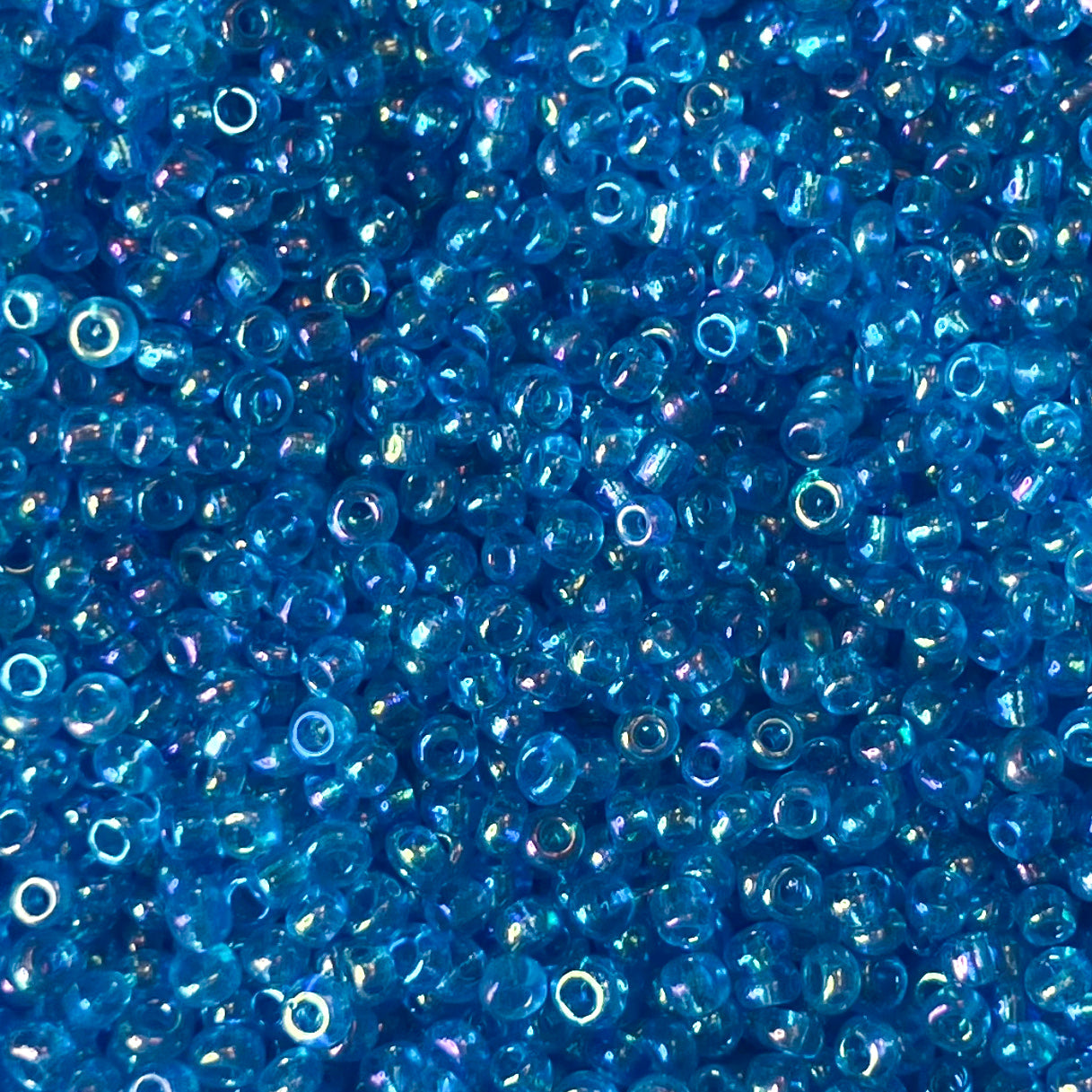 10/0 Transparent Blue Seed Beads – 50g Pack