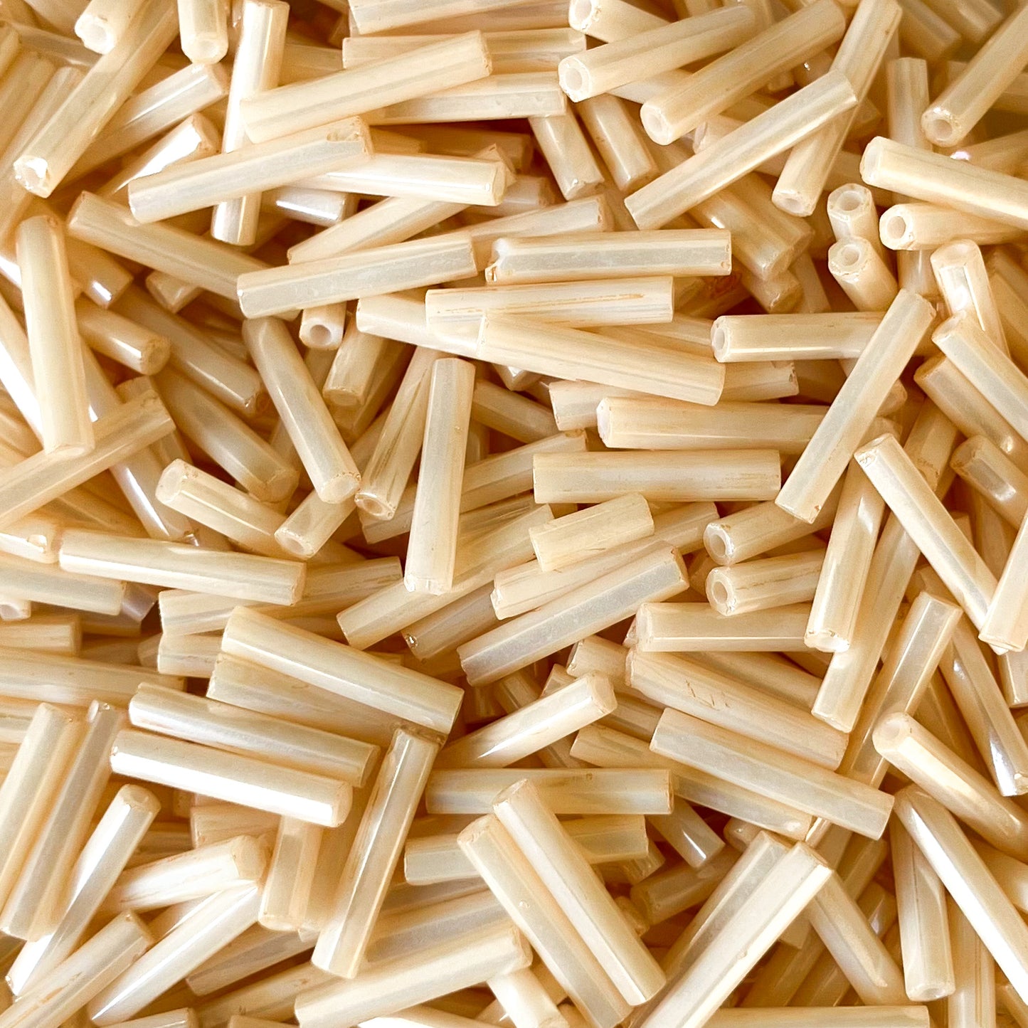 1/2" Cream Bugle Beads – 50g Pack