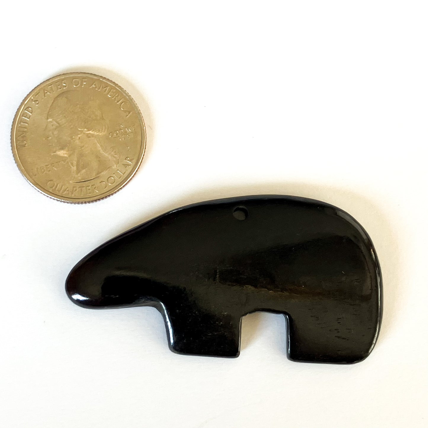Black Bone Bear Pendant – Approx. 2" x 1"