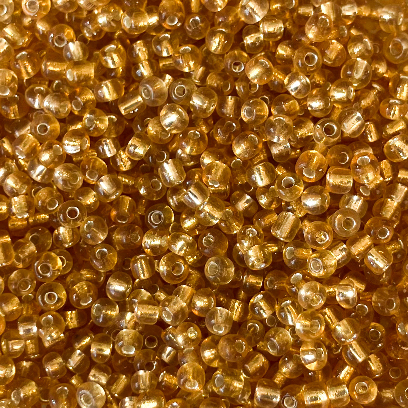 8/0 Amber Silver-Lined Seed Beads - 50g & 20g Packs
