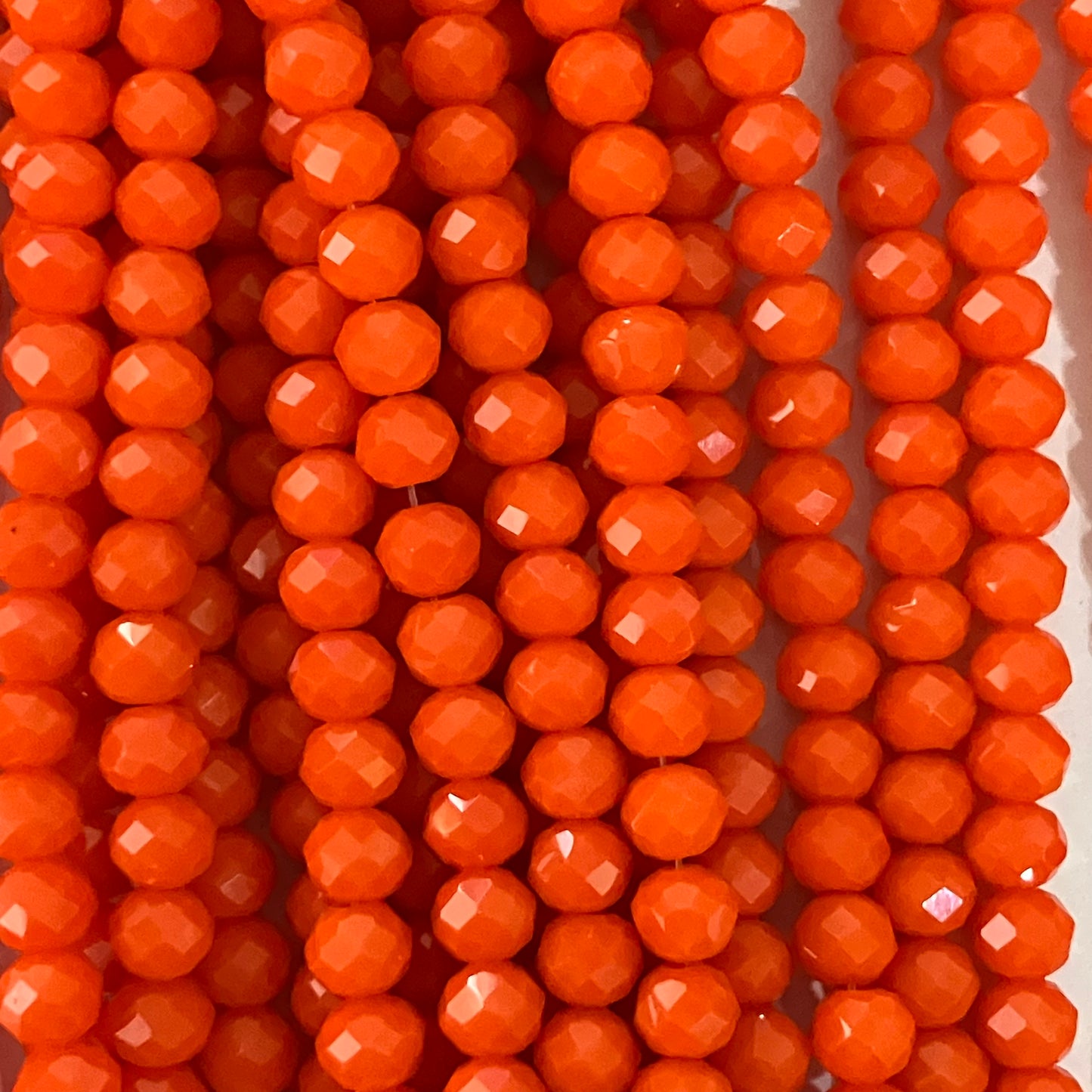 6mm Opaque Orange Crystal Beads (1 Strand, ~80 Beads)
