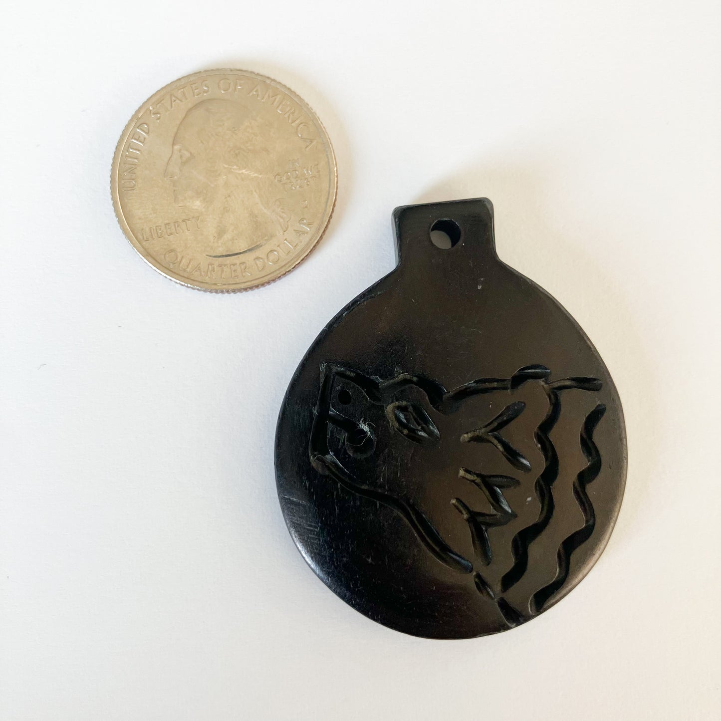 Wolf Bone Pendant – Black (1.5 x 2 in)