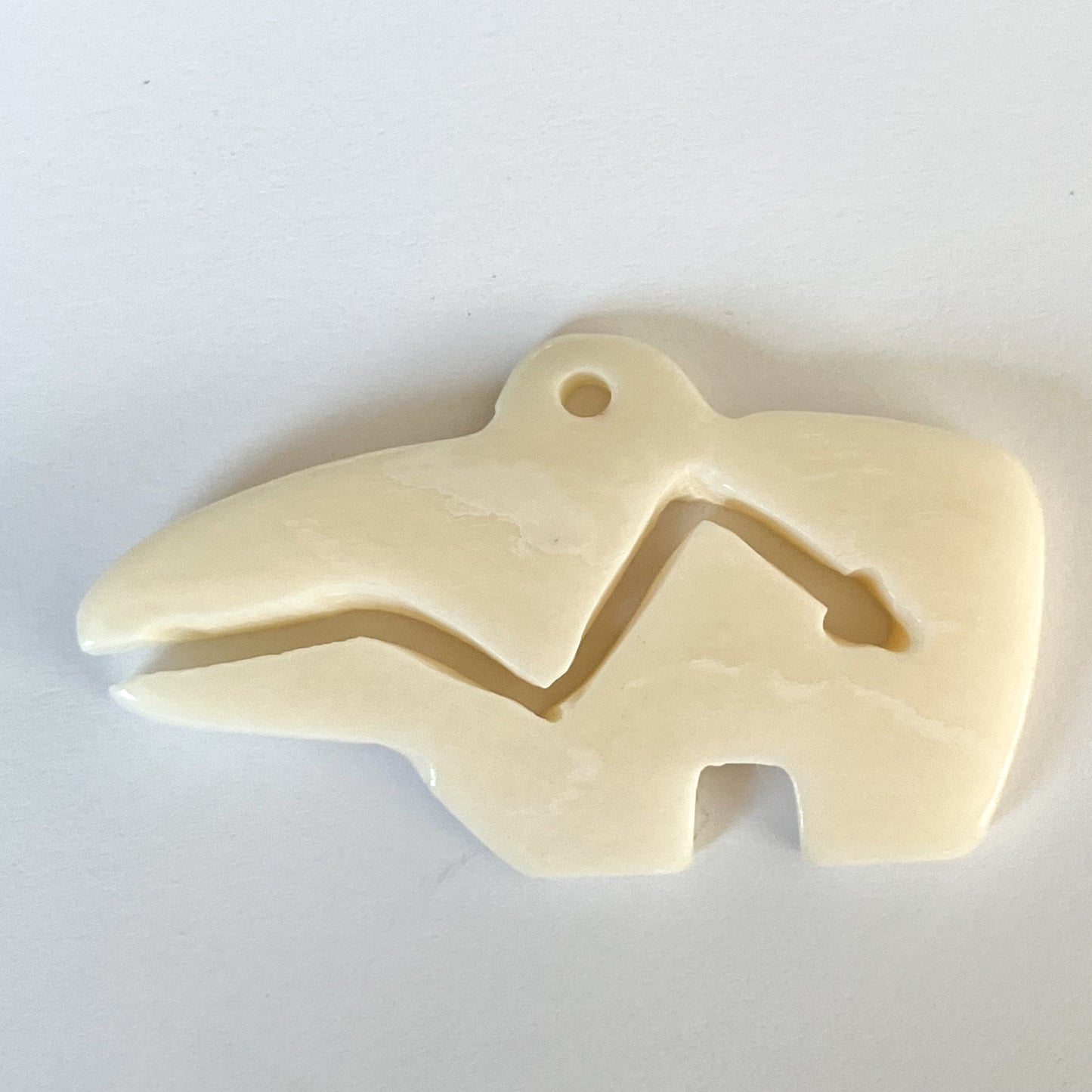 White Bear with Arrow Bone Pendant – Approx. 2" x 1.5"