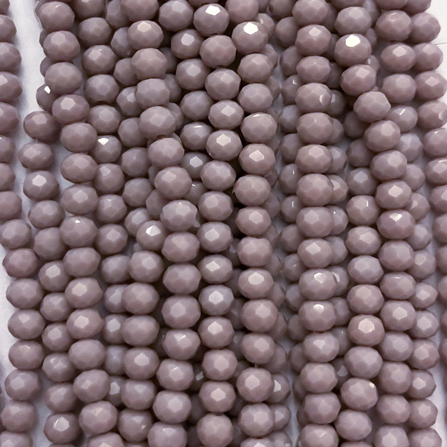 4mm Opaque Light Purple Crystal Beads (1 Strand, ~125 Beads)