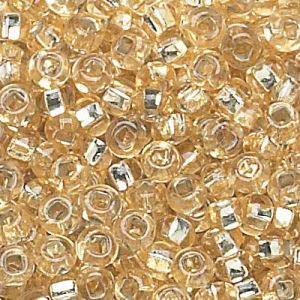 11/0 Straw Gold Silver-Lined Czech Seed Beads - Hank: 12 Strings