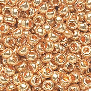 11/0 Shiny Gold Czech Seed Beads - Hank: 12 Strings