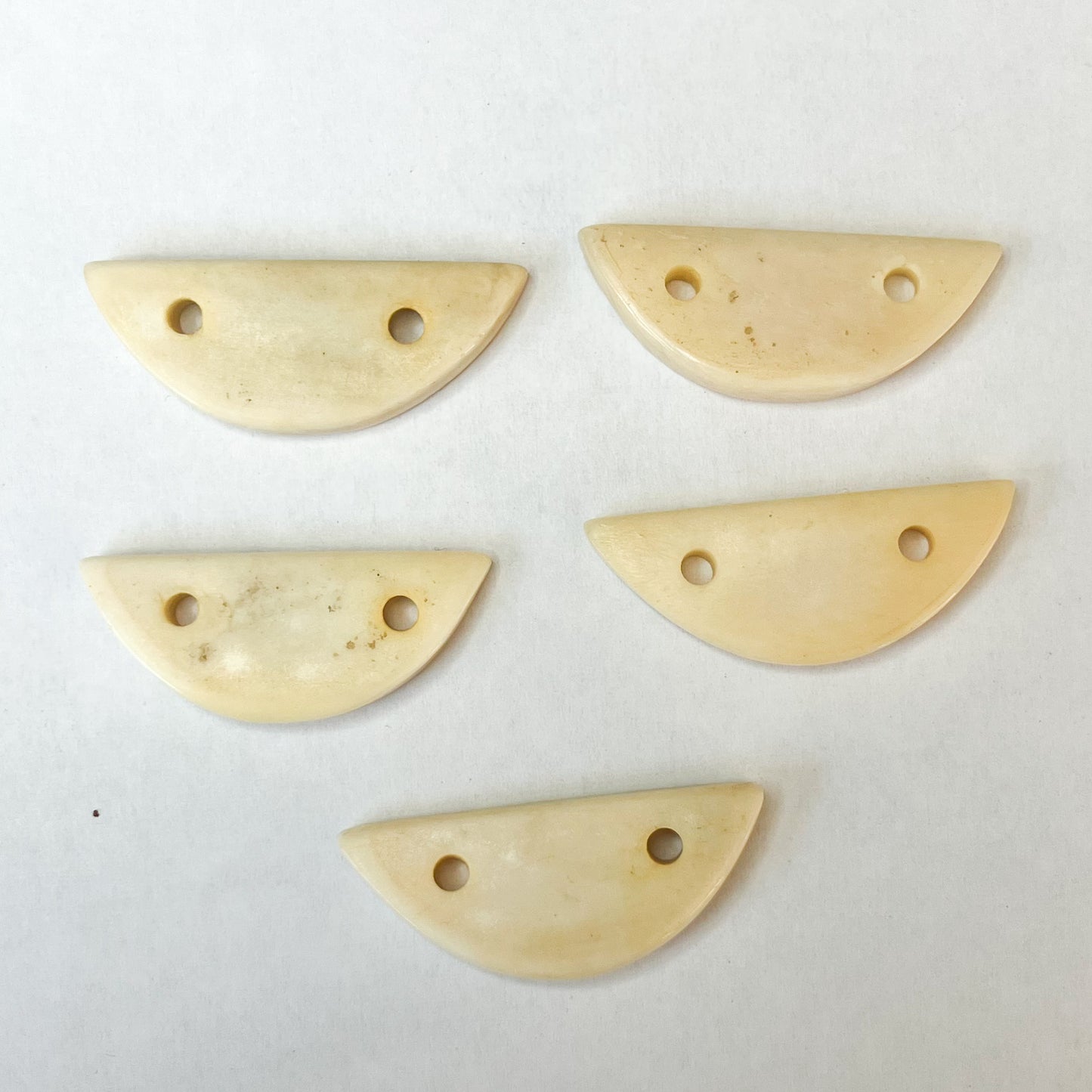 Set of 5 Half-Circle Bone Buttons – 1.5"