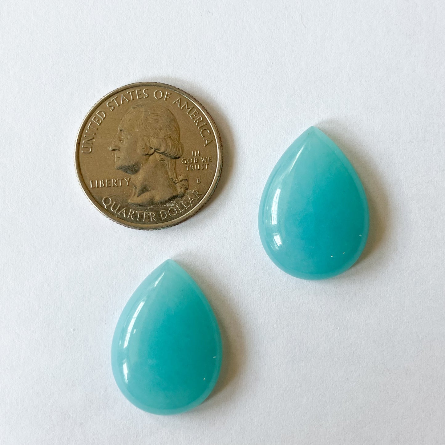 Dyed Quartz Cabochon Pair – 25x18mm