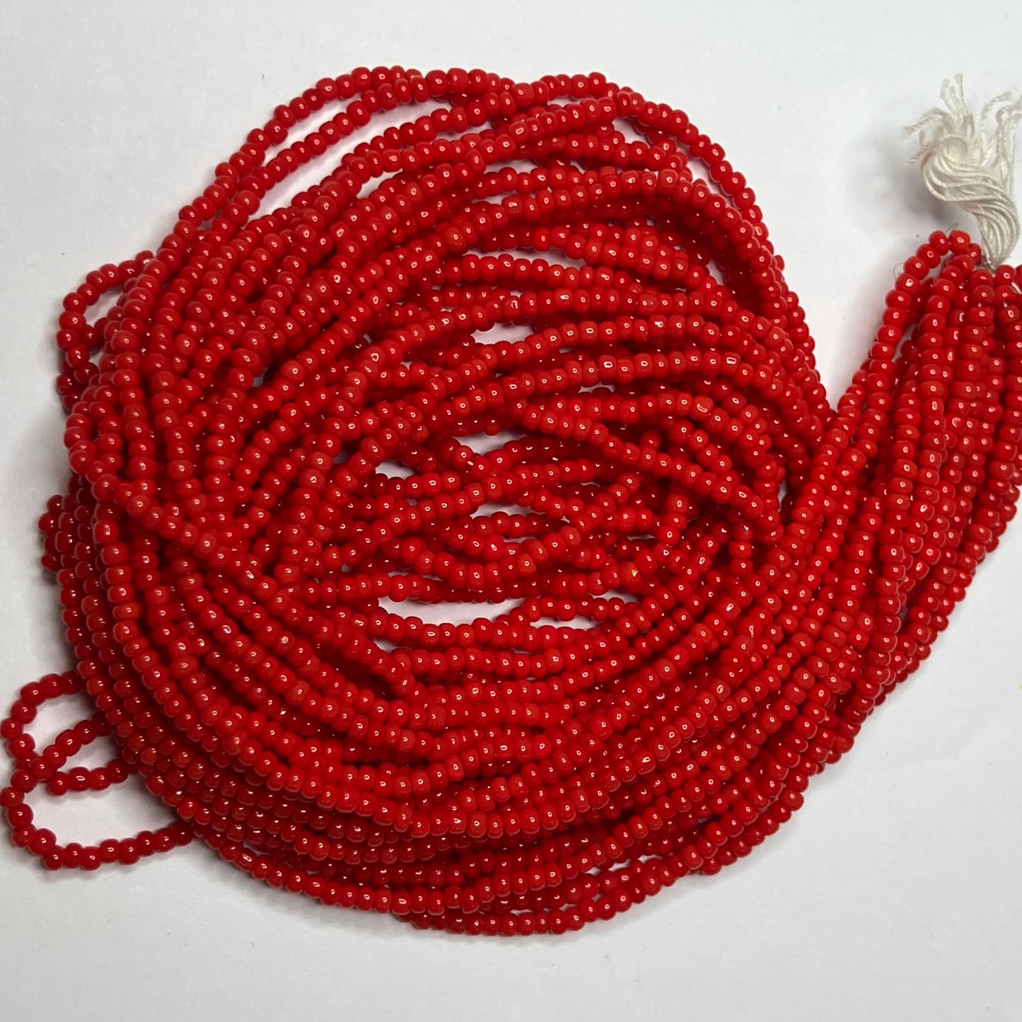 Opaque Red 11/0 Bead Hank