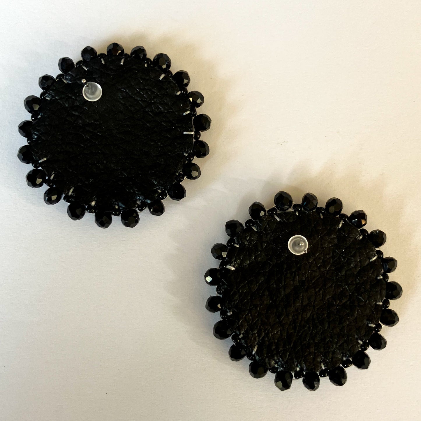Black Beaded Earrings – Post Back