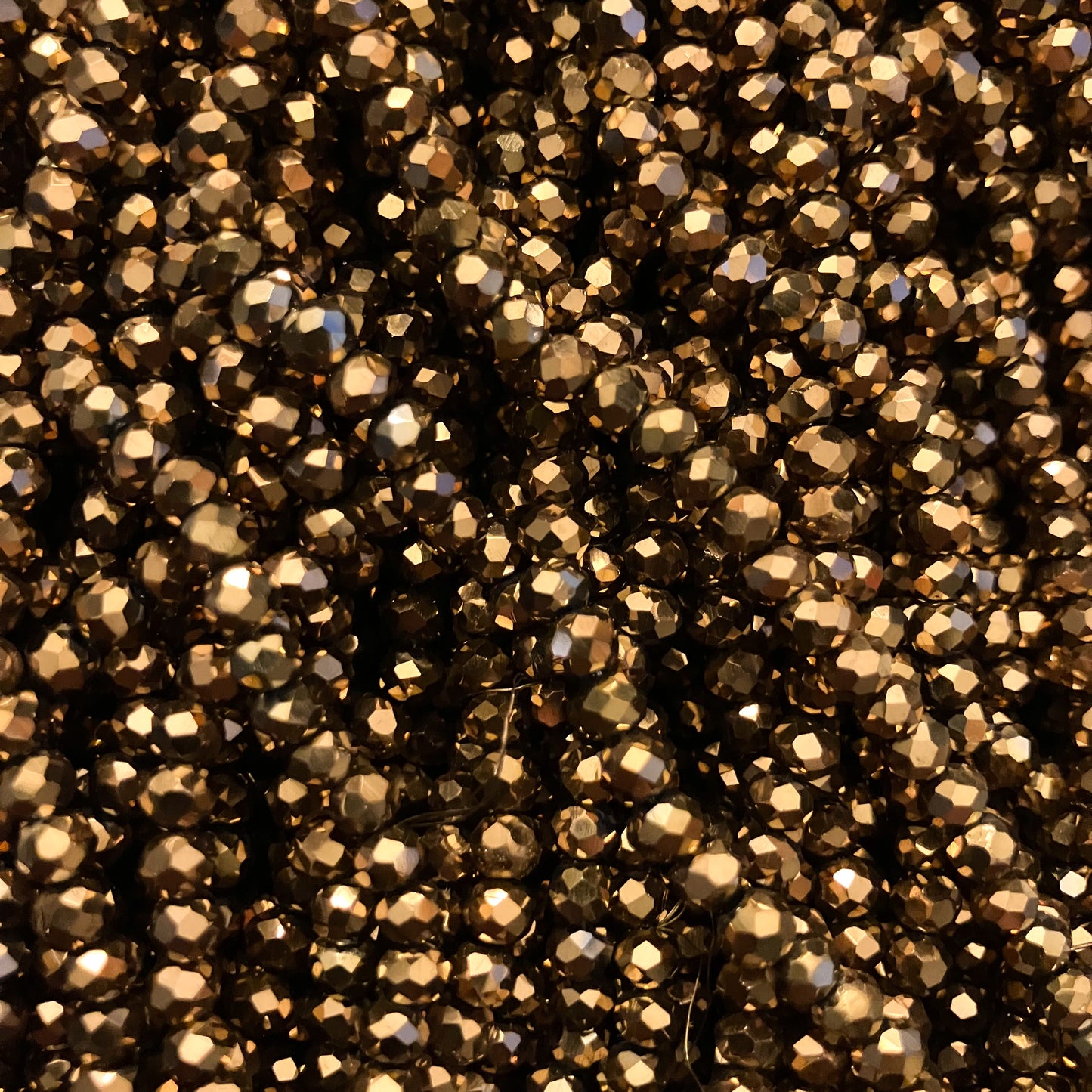 4mm Metallic Copper Crystal Beads (1 Strand, ~125 Beads)