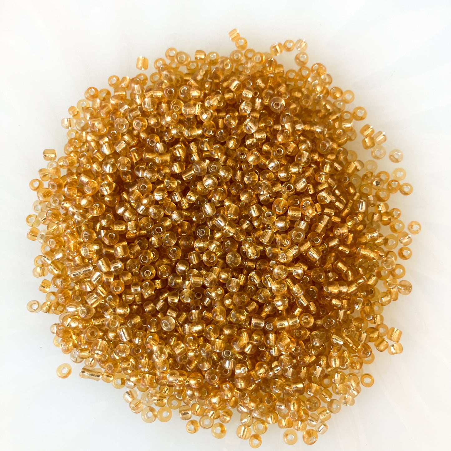 8/0 Amber Silver-Lined Seed Beads - 50g & 20g Packs