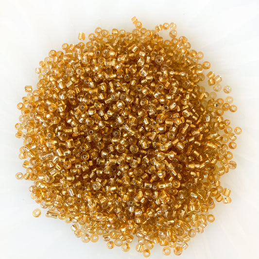 8/0 Amber Silver-Lined Seed Beads - 50g & 20g Packs