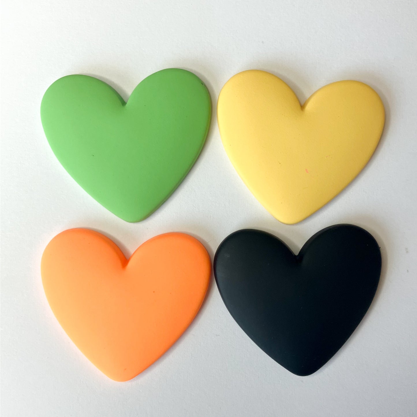 Multicolor Flatback Resin Heart Cabochons – Set of 4