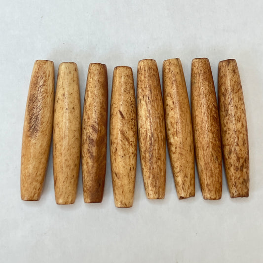 Set of 8 Brown Bone Beads – 1.5″