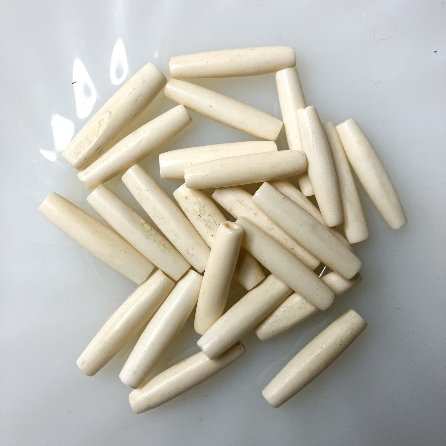 White Bone Beads – Pack of 25 (1")