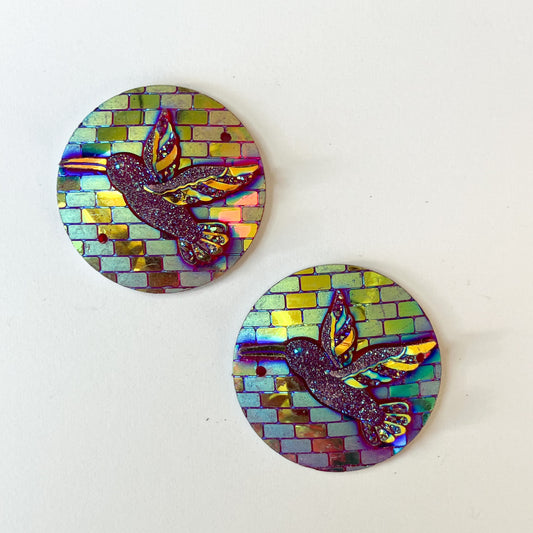 Purple Hummingbird Centers – Set of 2