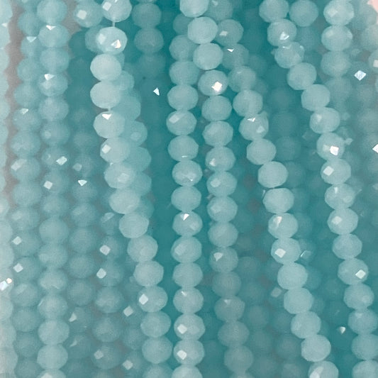 6mm Frosted Light Blue Crystal Beads (1 Strand, ~80 Beads)