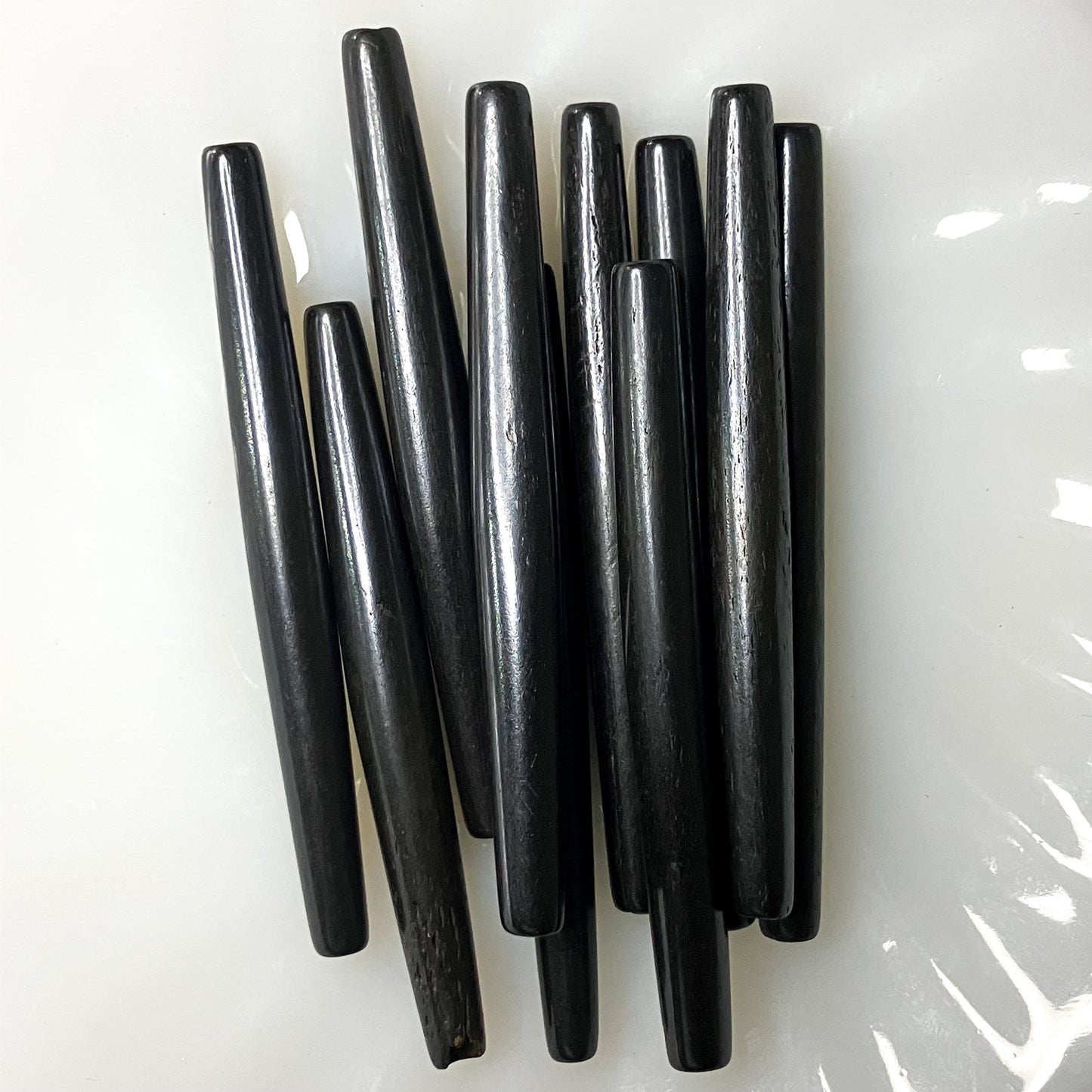 Black Hair Pipe Bone Beads – Pack of 10 (3")
