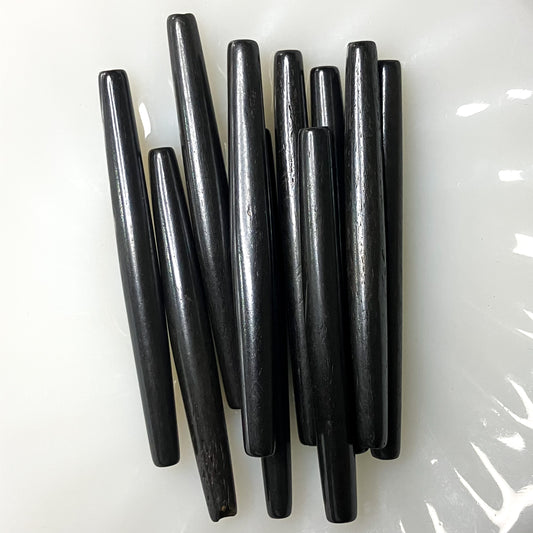 Black Hair Pipe Bone Beads – Pack of 10 (3")