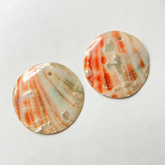 Red Abalone Shell Discs – Set of 2 (30-45mm)