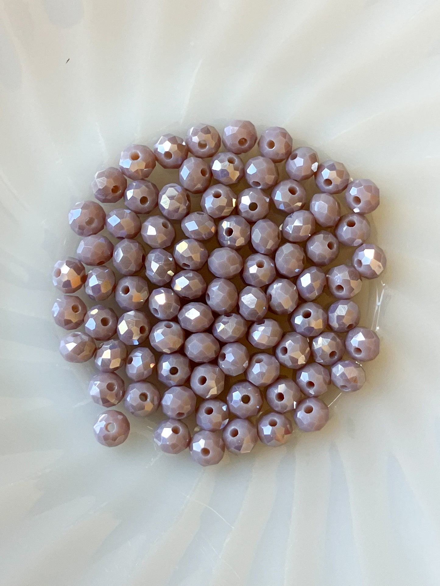 6mm Purple Glass Rondelle Beads – 15g Pack