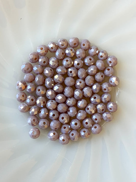 6mm Purple Glass Rondelle Beads – 15g Pack