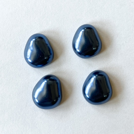 Pearl Navy Potato Cabochon Set – 16x14mm (2 Pieces)