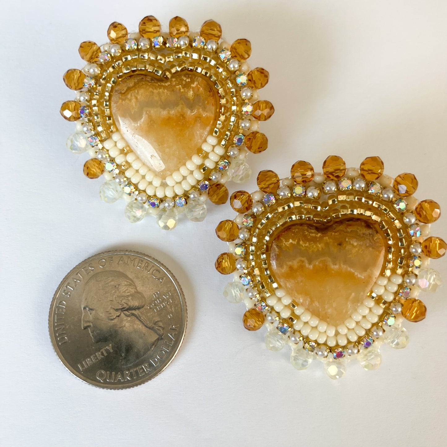 Amber Sunrise Hearts Earrings