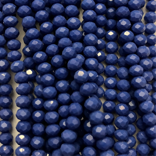 4mm Opaque Navy Crystal Beads (1 Strand, ~125 Beads)