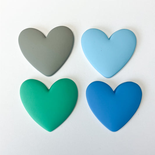 Flatback Resin Heart Cabochons – Set of 4