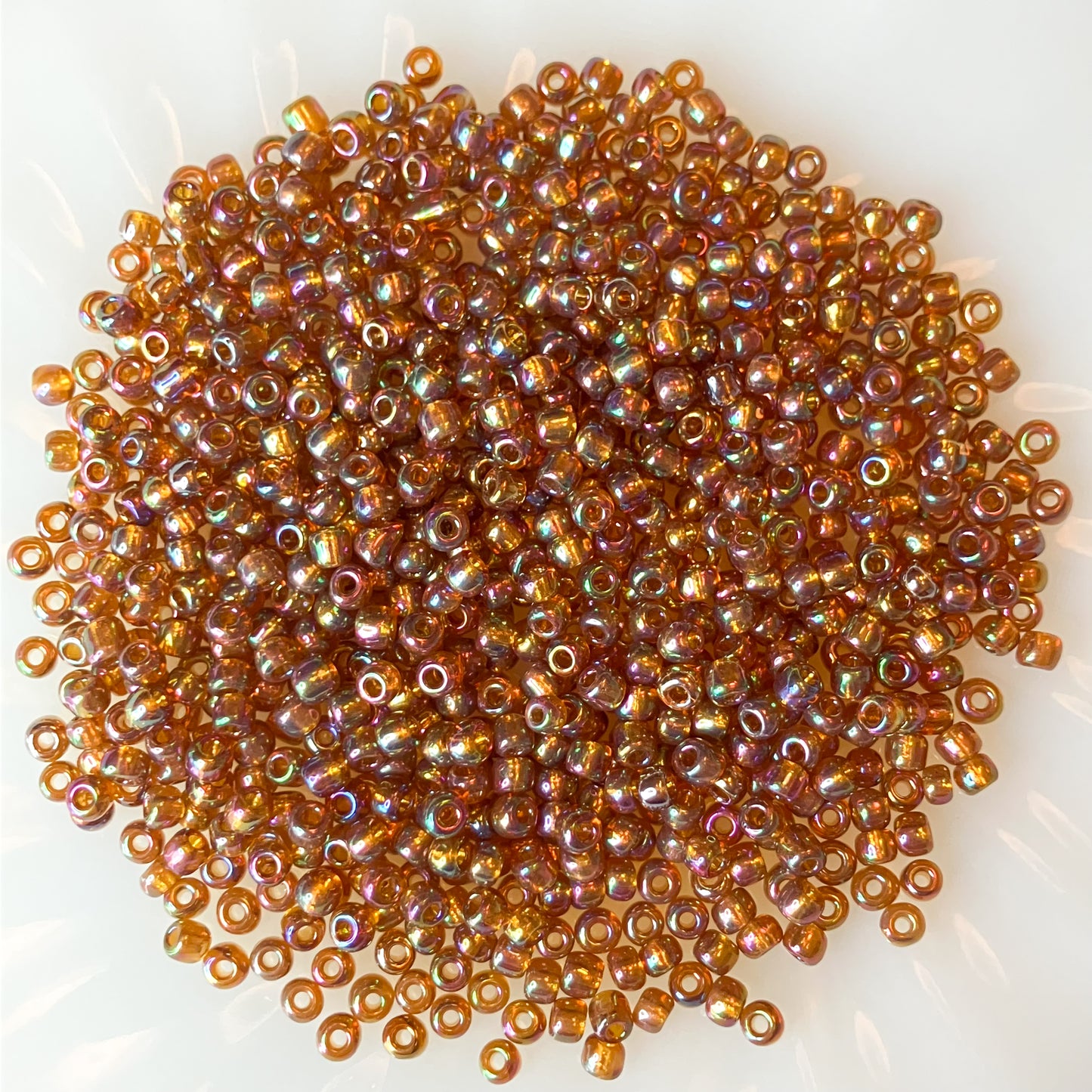 6/0 Transparent Amber Seed Beads – 50g Pack