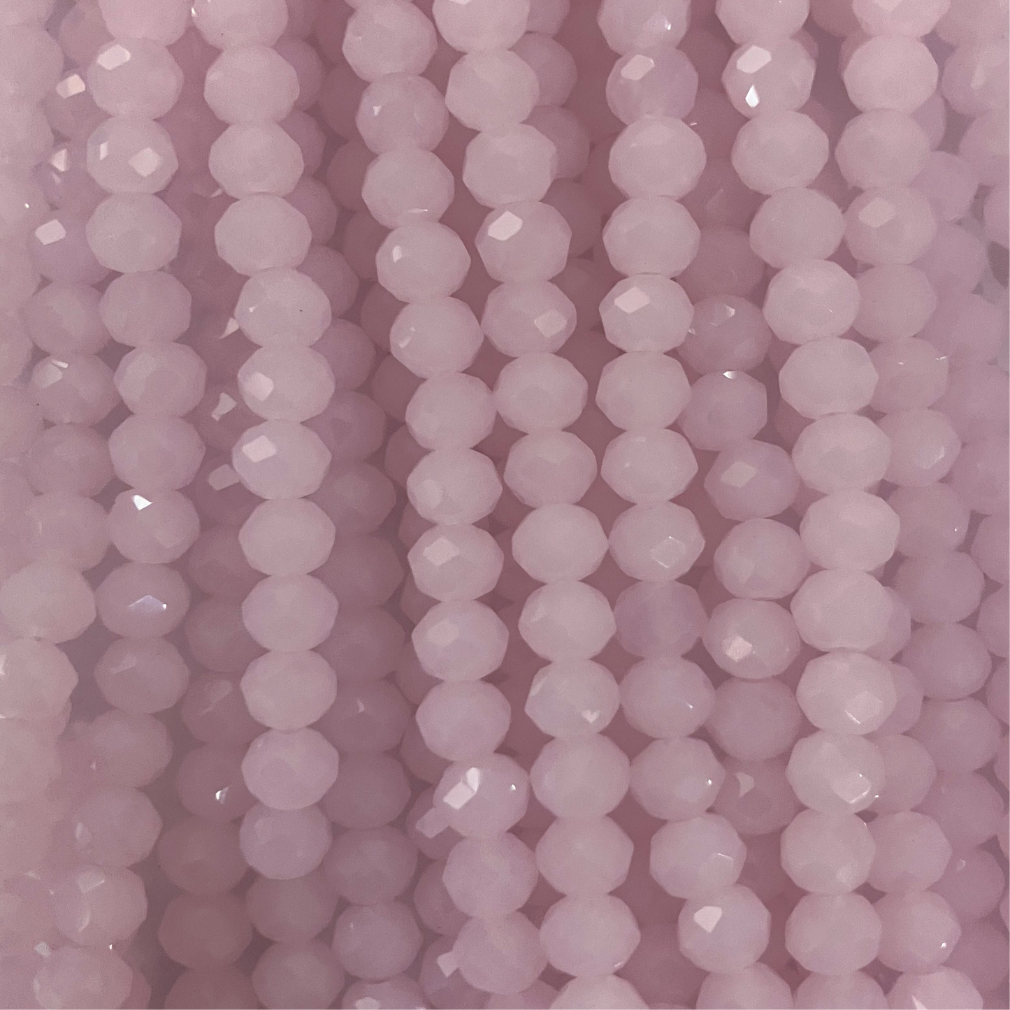 6mm Frosted Pink Crystal Beads (1 Strand, ~80 Beads)