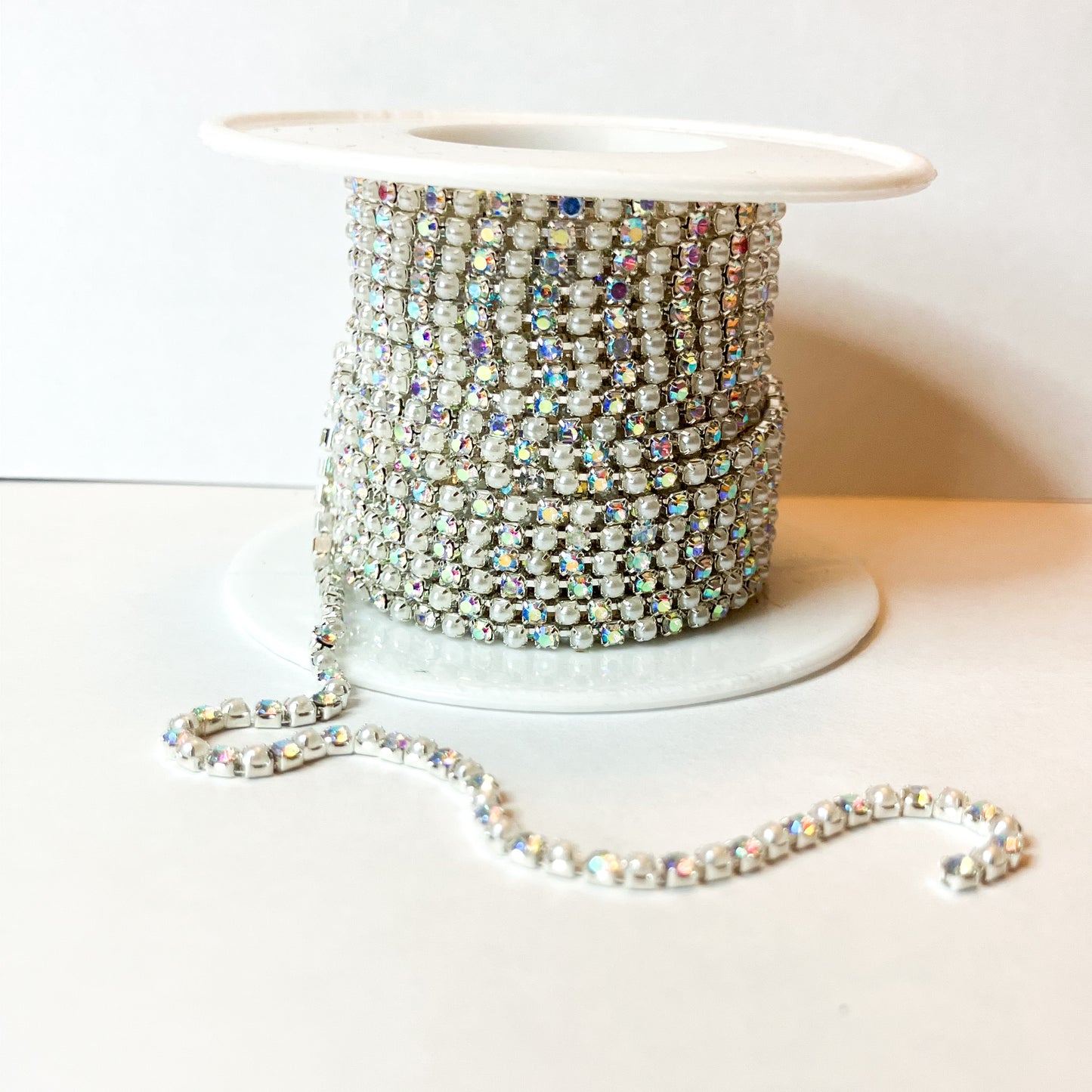 SS6 ABS Crystal & Pearl Banding - 1 Yard or 10-Yard Roll